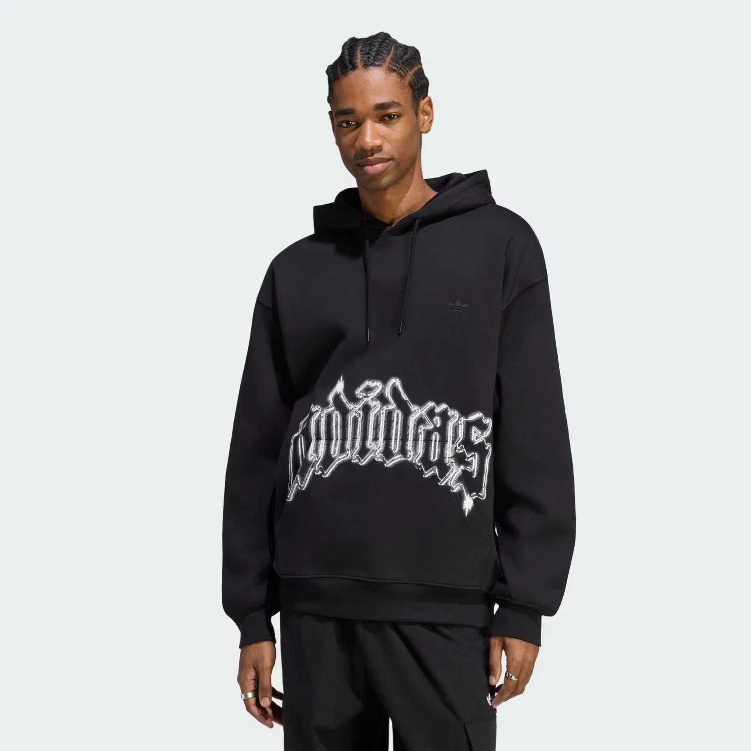 Мужское худи свободного кроя с графическим принтом SST Arch HD Adidas Originals, черный