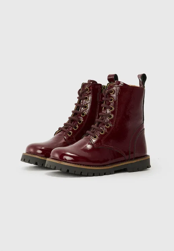Ботинки на шнуровке с декоративными шипами Unisex-lace-up ankle boots Petit Nord Copenhagen, Burgandy, бордовый — фото 2