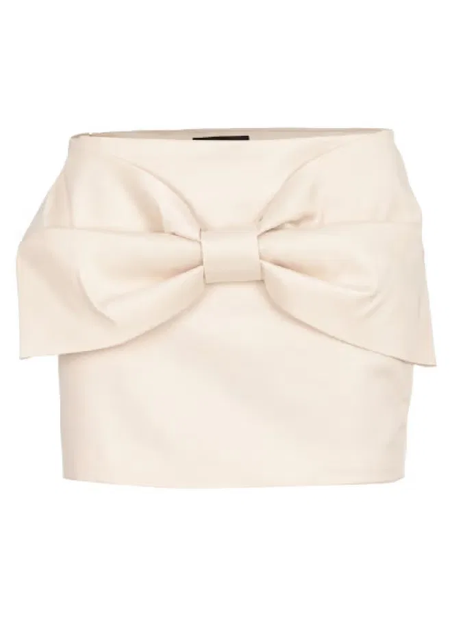 Zara Юбка мини с бантом, бежевый