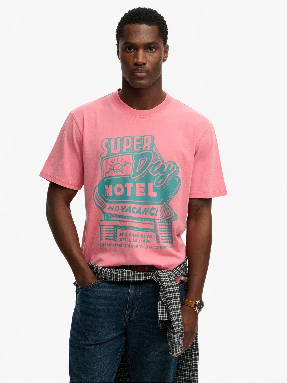 Футболка свободного кроя Roadside Trade Superdry, розовый — фото 4