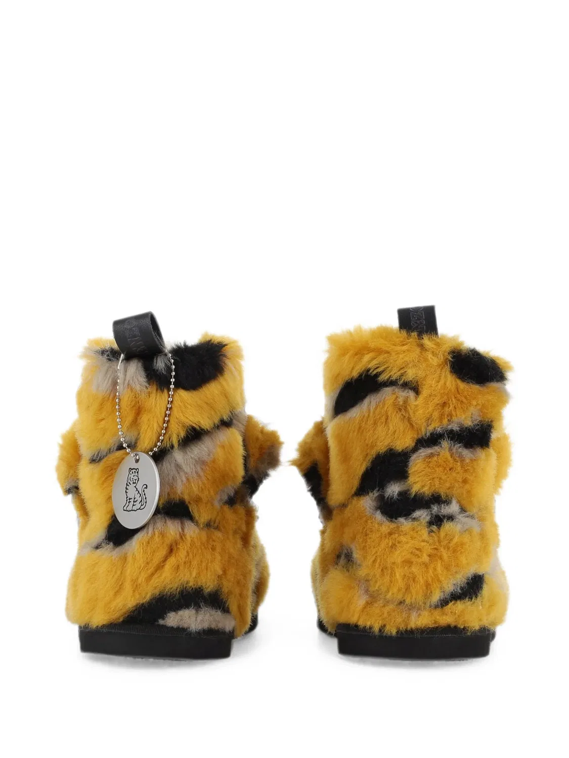 Сапоги из искусственного меха с тигровым принтом Kenzo Kids, желтый — фото 4