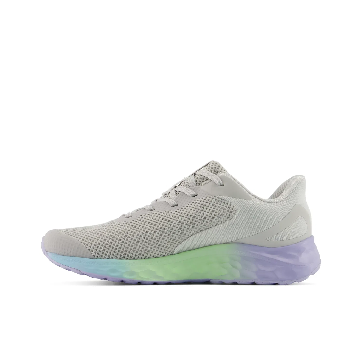 Детские кроссовки для мальчиков и девочек с дышащим верхом Fresh Foam Arishi v4 Lace New Balance, Grey Matter With Daybreak And Cosmic Jade — фото 3