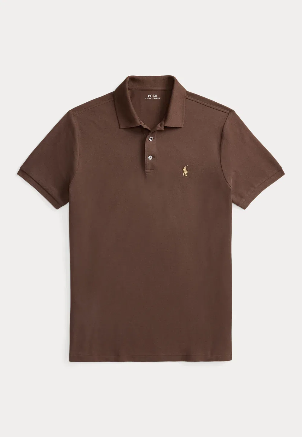 Поло-Рубашка приталенного кроя из эластичной сетки Polo Ralph Lauren, Nutmeg Brown/Smoke — фото 4