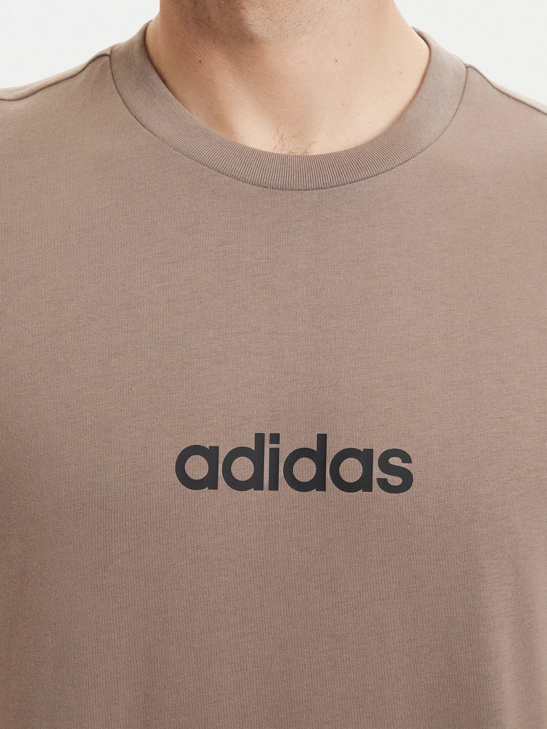 Мужская футболка стандартного кроя Essentials Linear Adidas, бежевый — фото 4