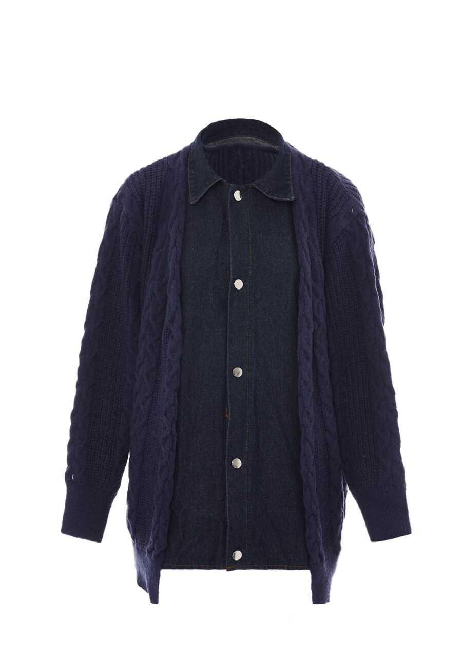 

Вязаный кардиган SANIKA Knit Cardigan, морской синий