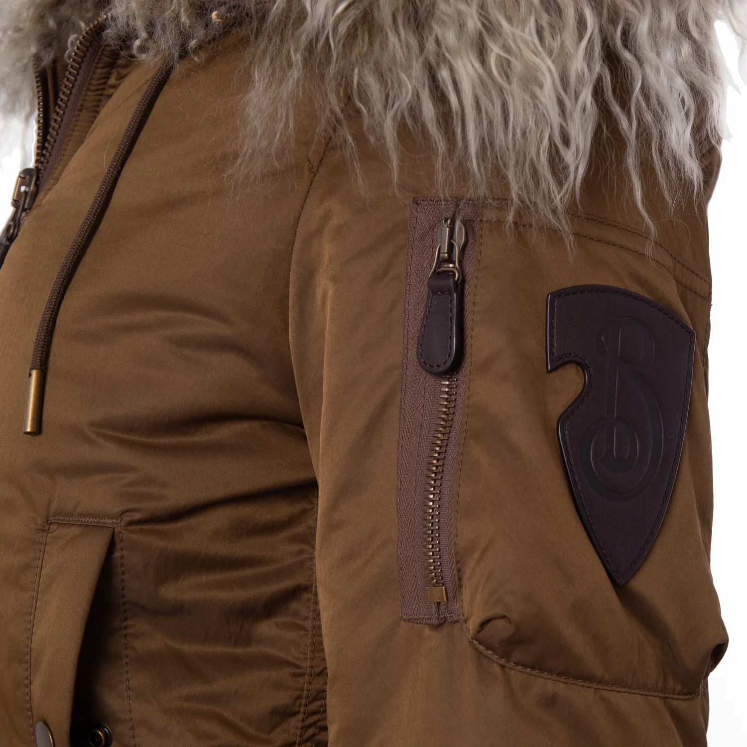 Женский утепленный бомбер с капюшоном Slim-Fit Padded Bomber Jacket Burberry, Bison — фото 3