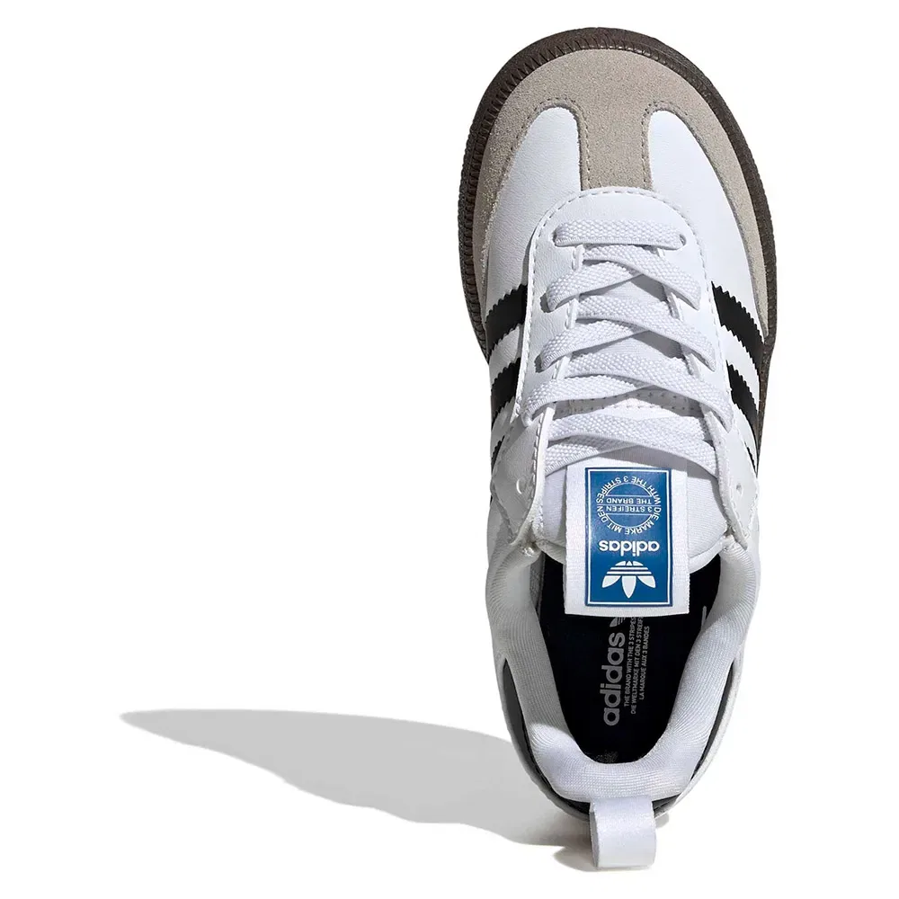 Детские кроссовки для девочек с эластичными шнурками Samba Quickon Adidas Originals, White — фото 3
