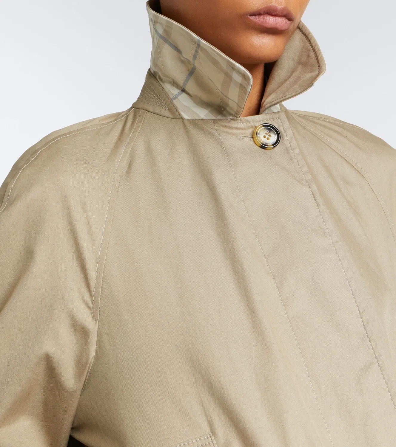 Легкая куртка из хлопкового габардина Burberry, бежевый — фото 3