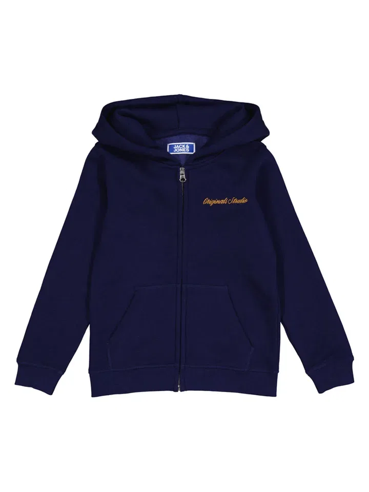 Свитшот на молнии темно-синий Jack & Jones Junior, темно-синий