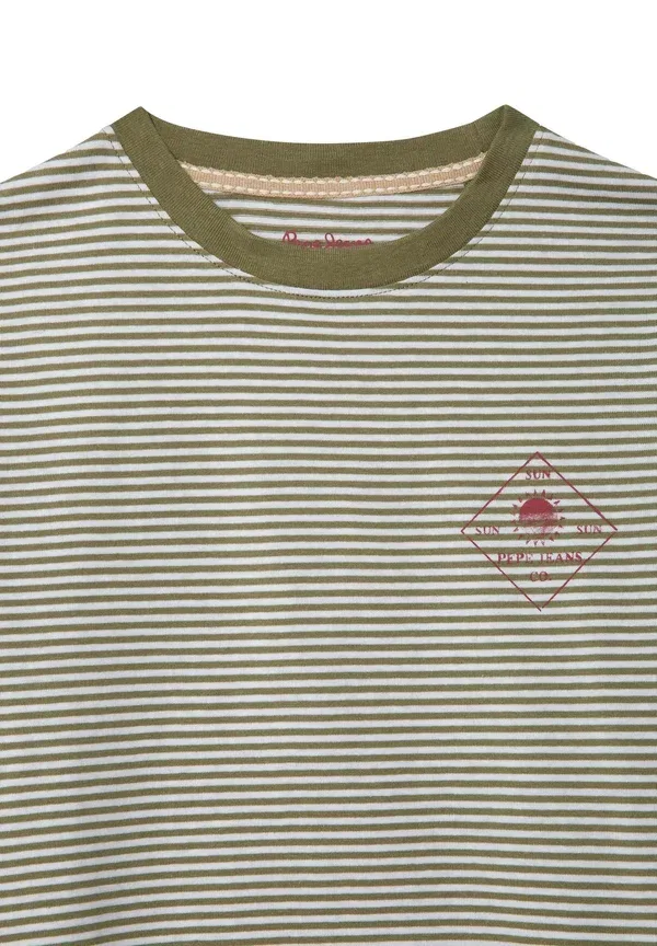 Футболка хлопковая Emmet Pepe Jeans, dusky green, темно-зеленый — фото 3