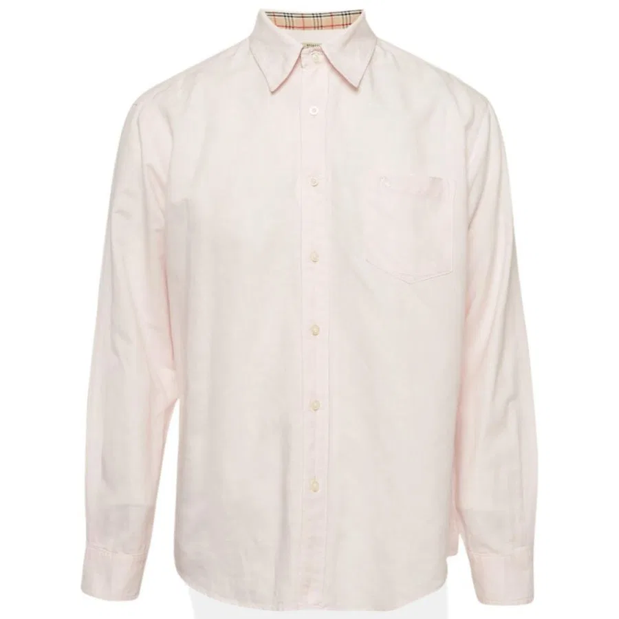 Мужская рубашка из льна с длинным рукавом Burberry, Pink