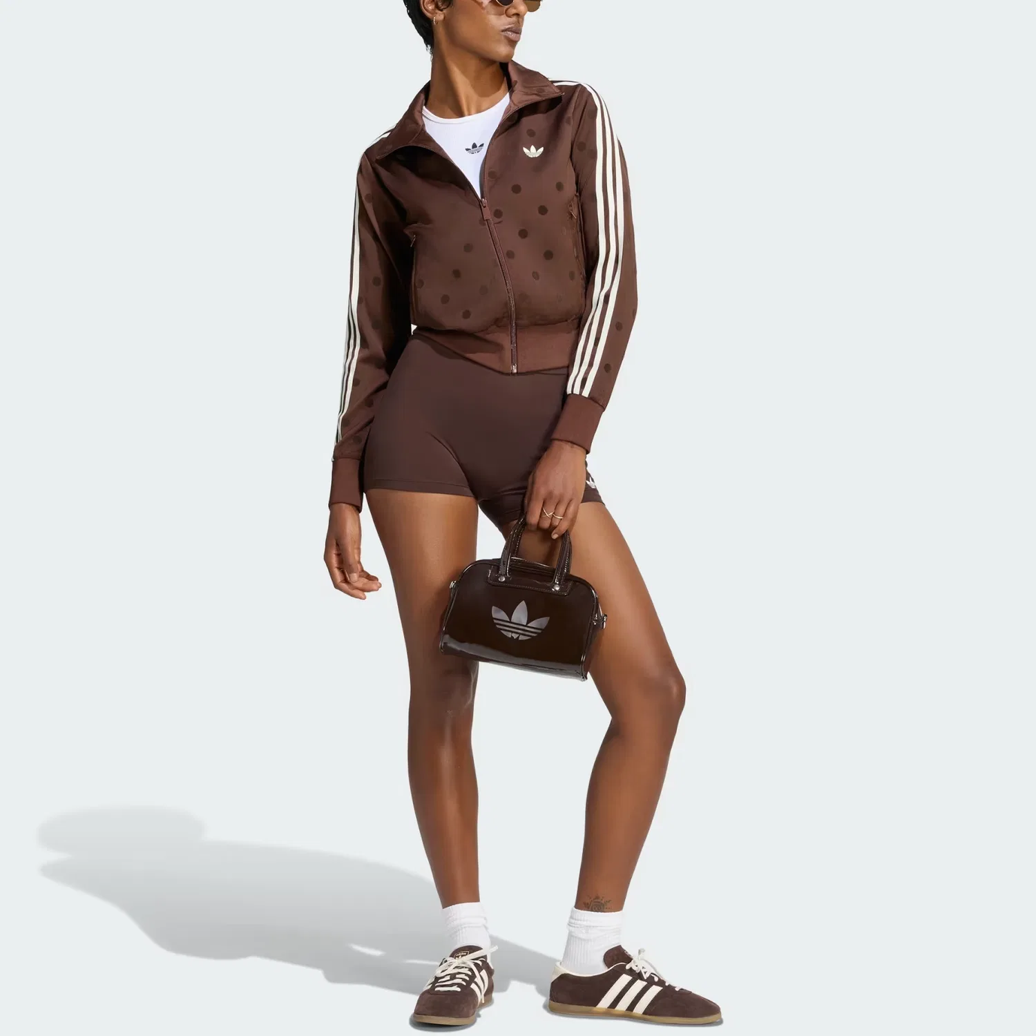Женская куртка с высоким воротником прямого кроя Reddish Umber Adidas Originals, Reddish Umber — фото 3