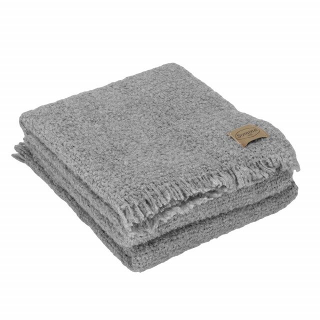 

Плед Somma Alpaca And Wool Ecuador With Fringes, 140×190 см, светло-серый