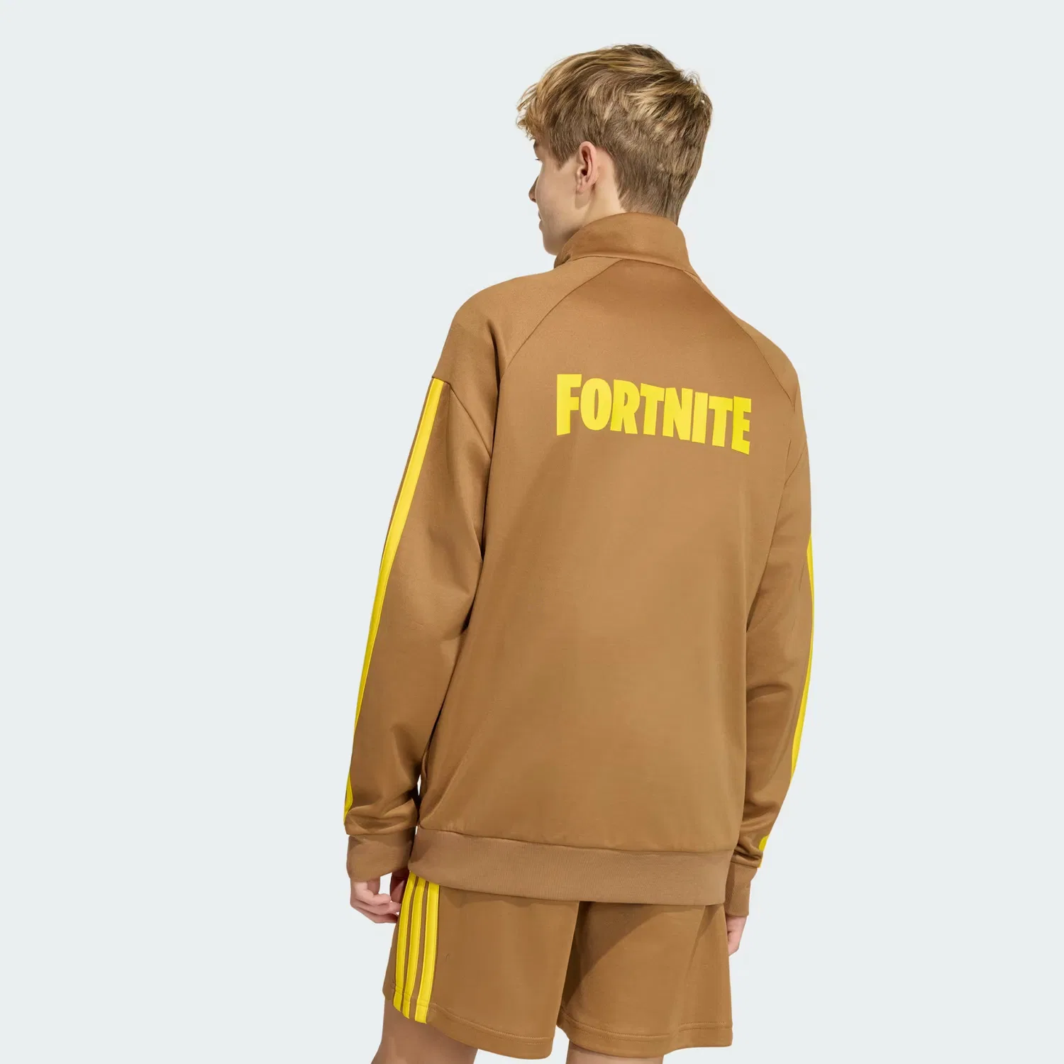 Детская олимпийка на молнии Adidas x Fortnite Tracktop Adidas Sportswear, коричневый/желтый — фото 4