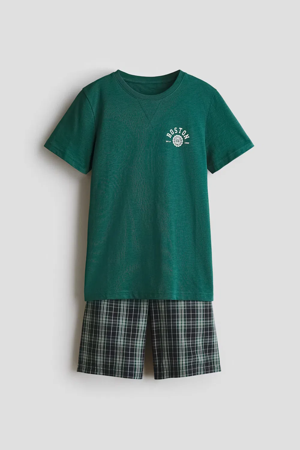 Пижама из набивного хлопка H&M, Dunkelgrün/Boston