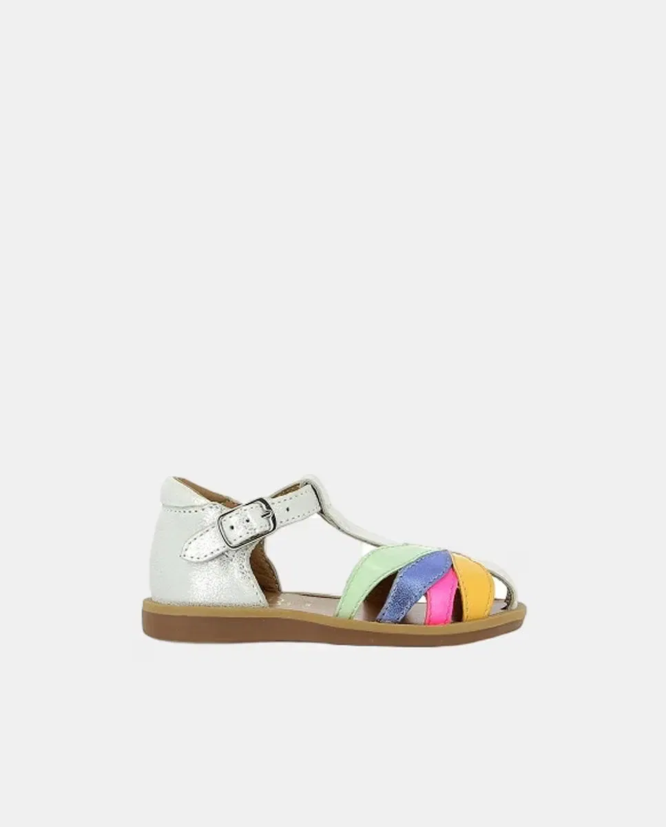 Детские сандалии для девочек кожаные Pom d'Api, Multicolor
