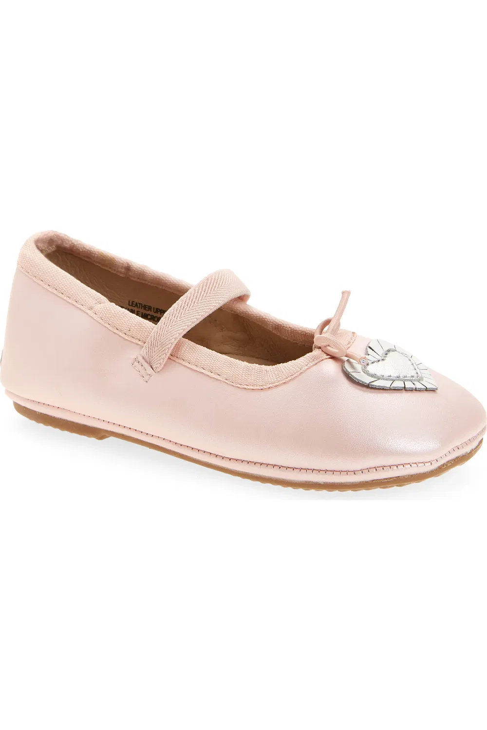 Детские туфли балетки с блестящим сердцем Heart Ruffle OLD SOLES, Dalia/Silver/Snow