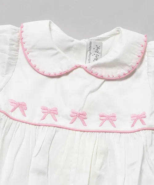 Детский боди-комбинезон с вышивкой Ribbon Baby Shirt Rachel Riley, Ivory — фото 4