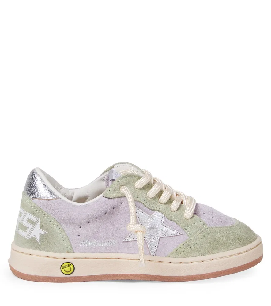 Замшевые кроссовки Ball Star Golden Goose Kids, зеленый — фото 3