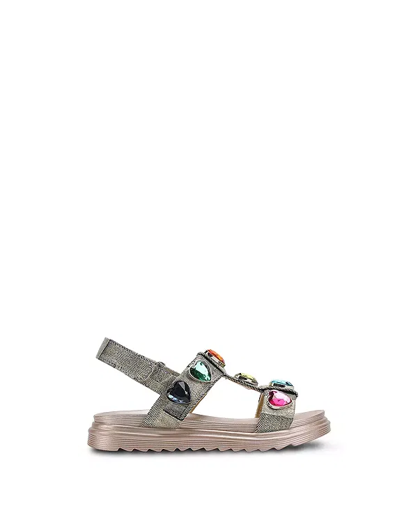 Детские сандалии для девочек с принтом Mini Orson Hearts Kurt Geiger London, золотистый — фото 2