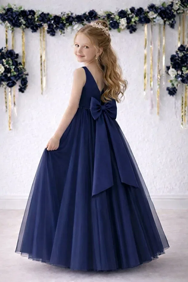 Детское платье для девочек с принтом Suneh, Navy Blue — фото 2