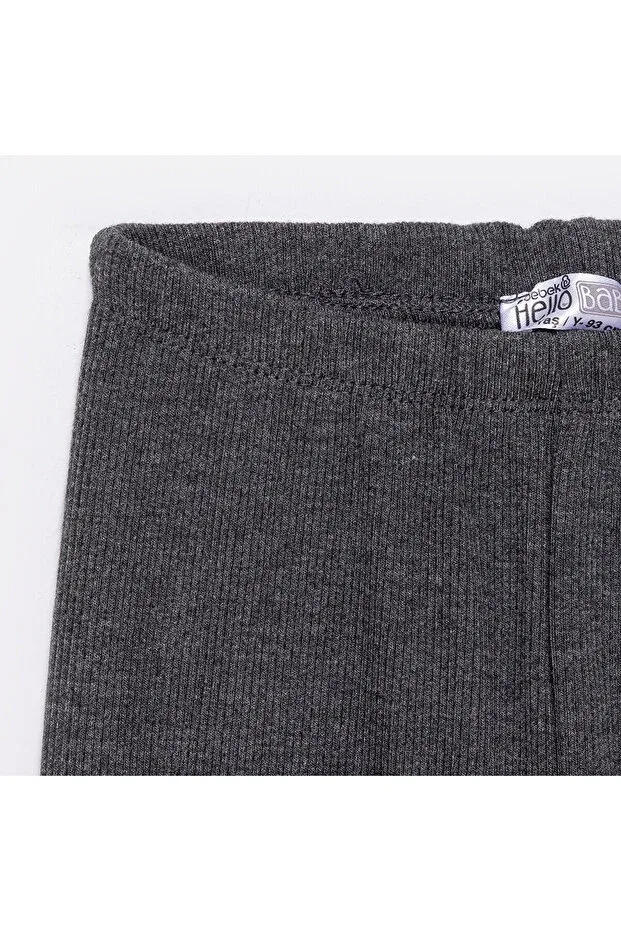 Детские леггинсы для девочек скинни Hellobaby basic tights baby girl Ebebek Hello Baby, Anthracite Melange — фото 3