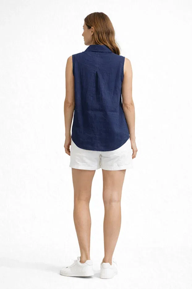 Женская рубашка без рукавов U.S. Polo Assn., Navy Blue — фото 4