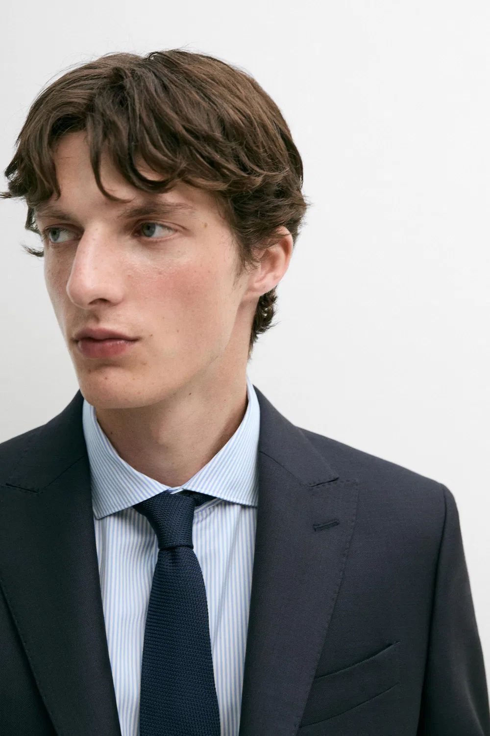 Пиджак Massimo Dutti, шерстяной, темно-синий — фото 3