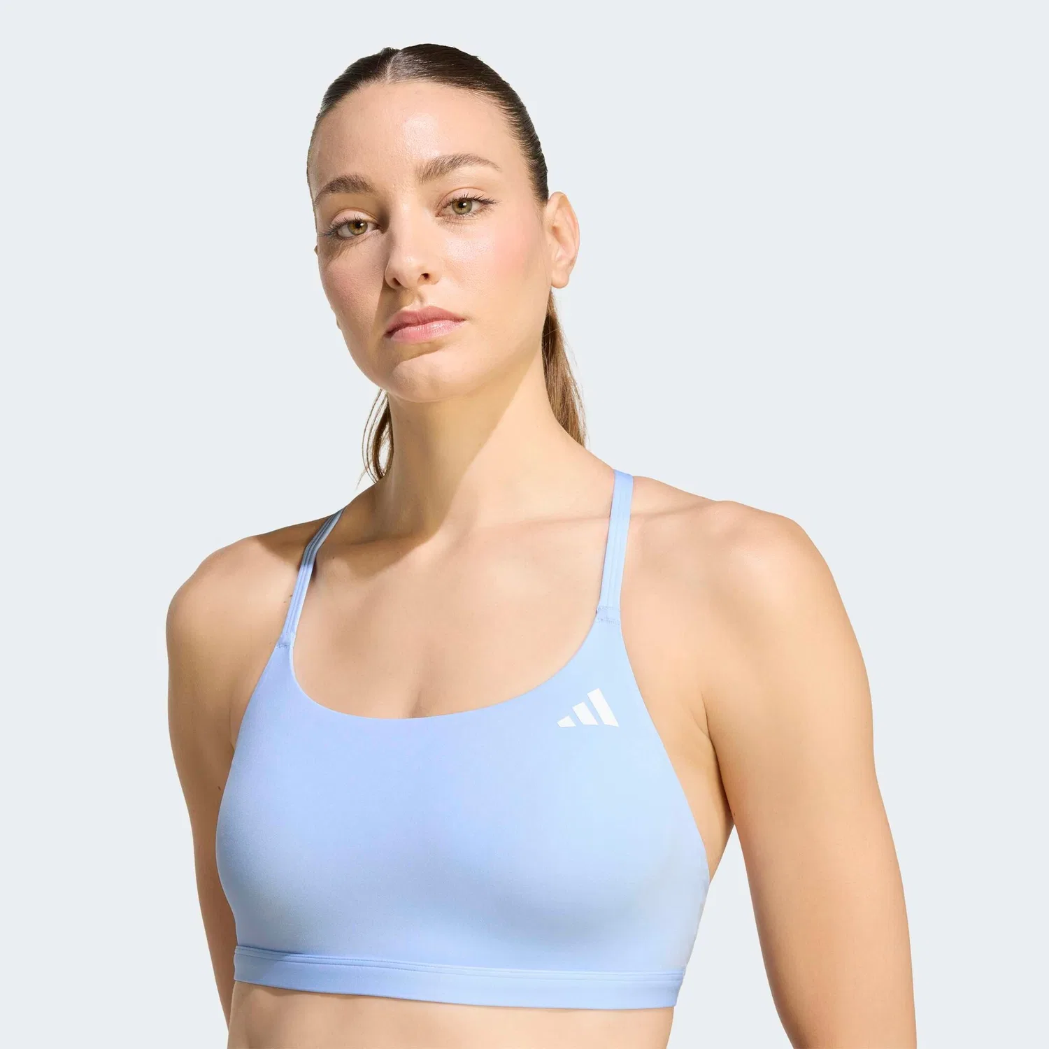 Женский спортивный бюстгальтер с легкой поддержкой Adidas Performance, Glow Blue — фото 3