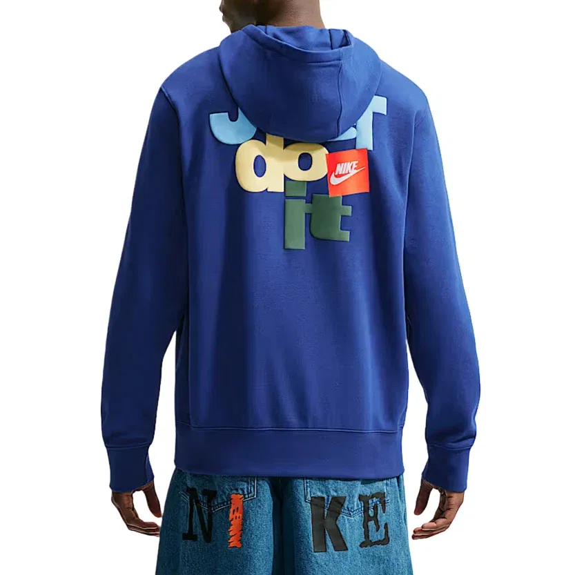 Мужское худи с длинным рукавом Nike Sportswear Club French Terry Deep Royal Blue White, синий — фото 2