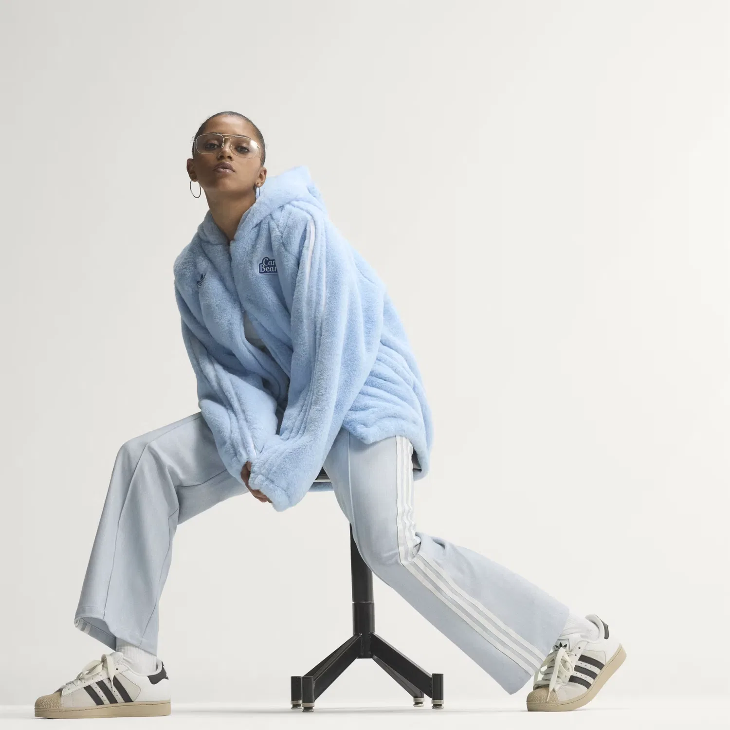 Женские спортивные брюки с фактурной вязкой Trackpant OG Tweed Adidas Originals, Crystal Sky — фото 3
