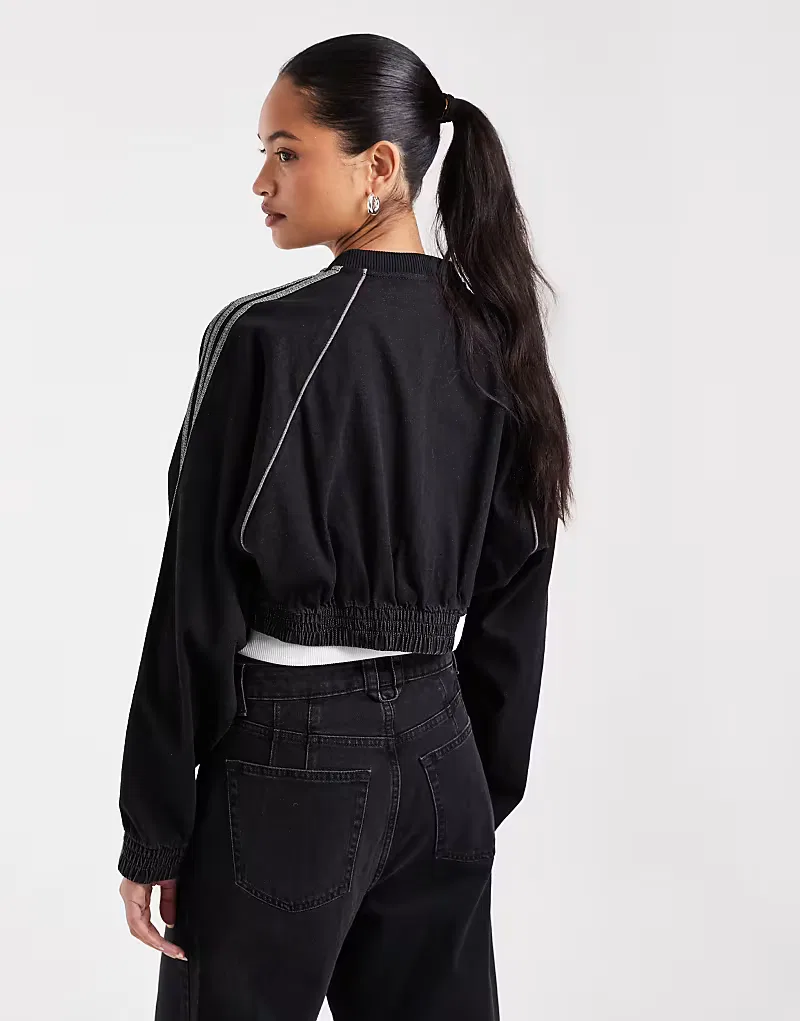 Спортивная куртка Adidas Originals SST из денима, черный — фото 4