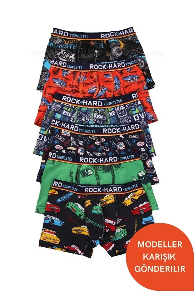 Детские боксеры для мальчиков с принтом 6 штук Rockhard, Multicolor — фото 2