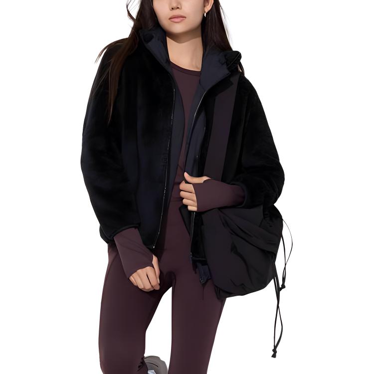 

UNIQLO Пальто с бархатистой текстурой Women's, Black