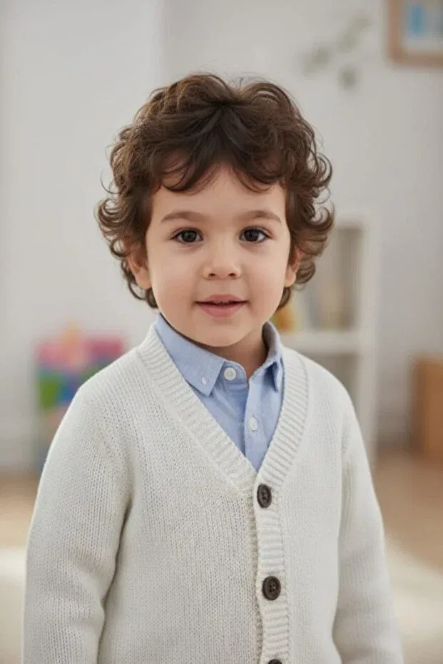 Детский кардиган хлопковый Meriç Bebe - Bütün Çocuklar Melektir. Mrc, Ecru — фото 3