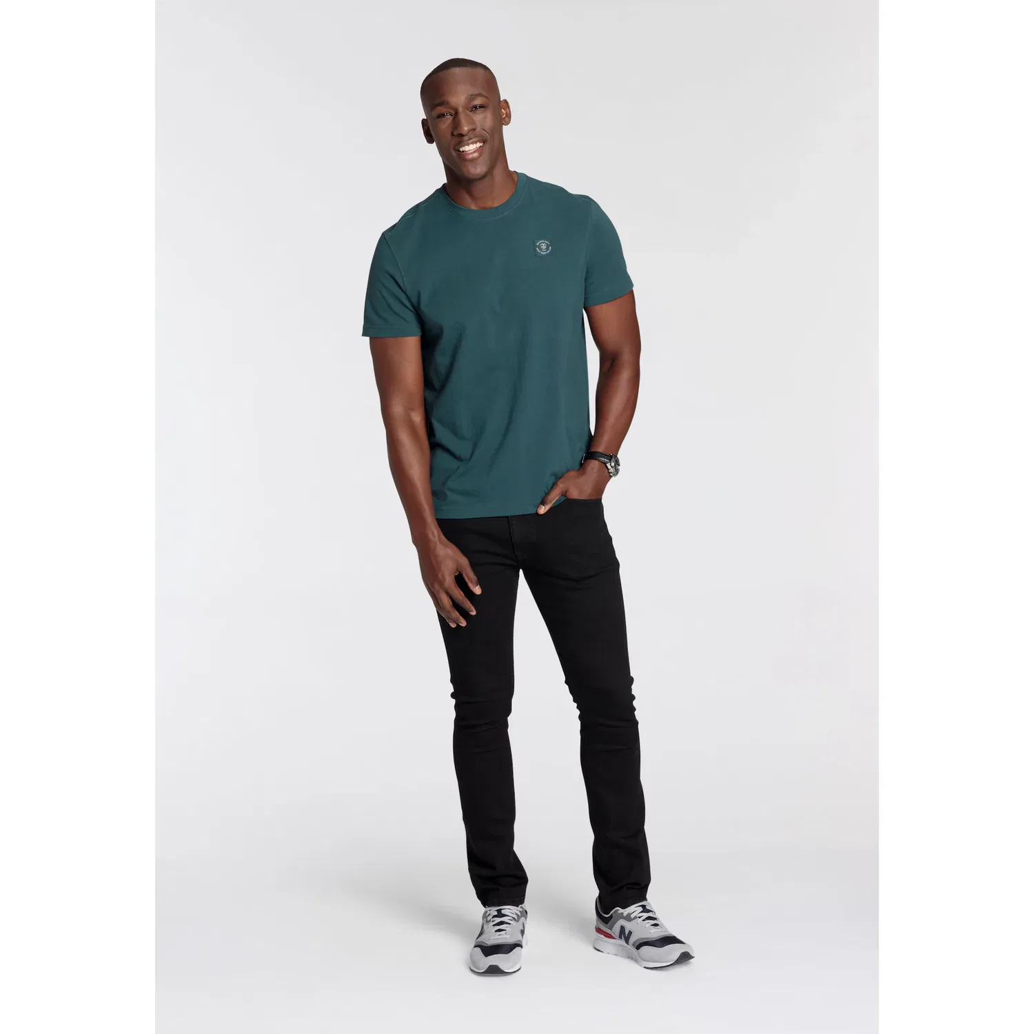 Детская футболка с круглым вырезом DELMAO, Dark Green — фото 4