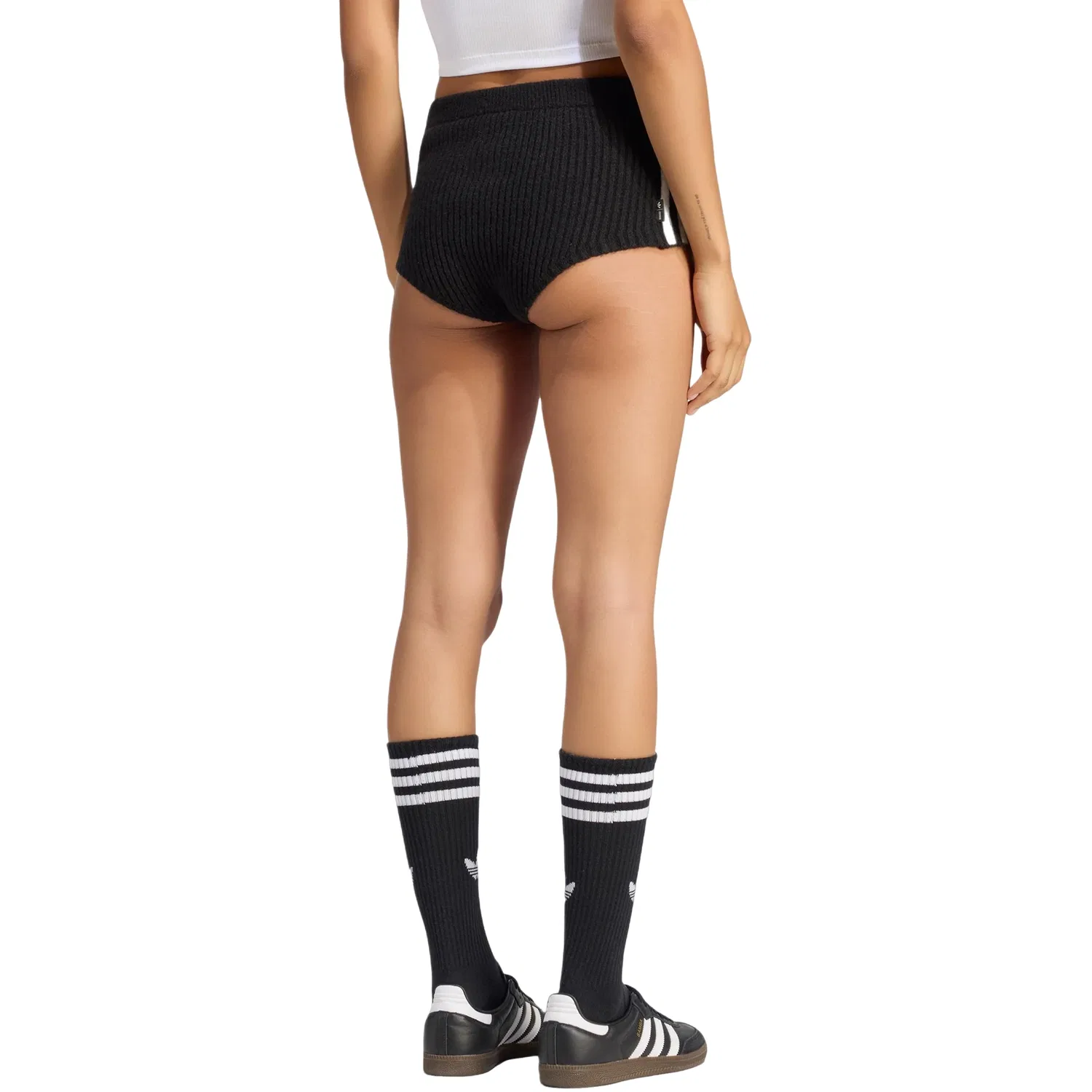 Женские шорты Jennie Knitted Short Shorts Asia Sizing 'Black' adidas, черный — фото 3