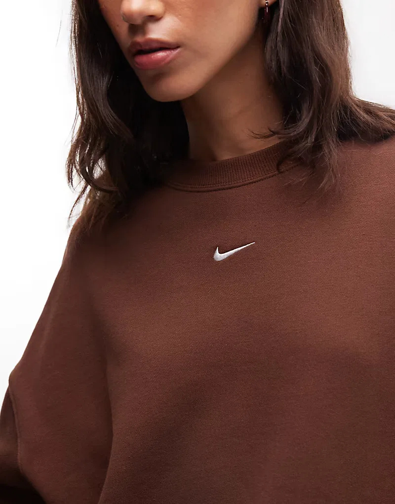 Флисовая куртка Nike Studio Fleece средней плотности, свободного кроя, коричневый — фото 3