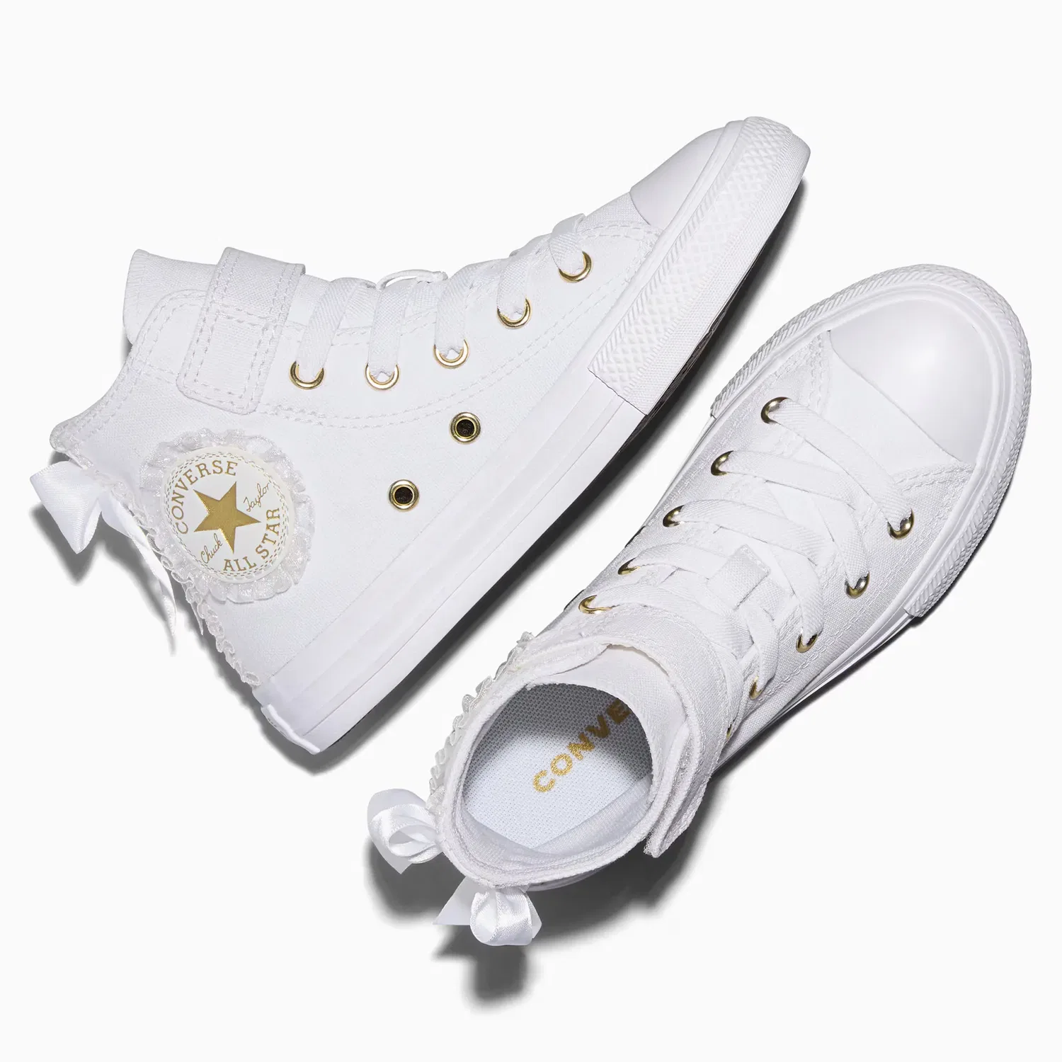 Детские кеды для девочек с бантом Chuck Taylor All Star 1V Bow-Frill Converse, Blanco — фото 3