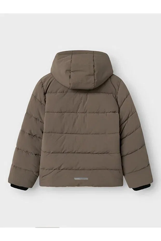 Детское зимнее пальто для девочек пуховое Kids nkmmelvın puffer children's coat Name It, Morel — фото 2
