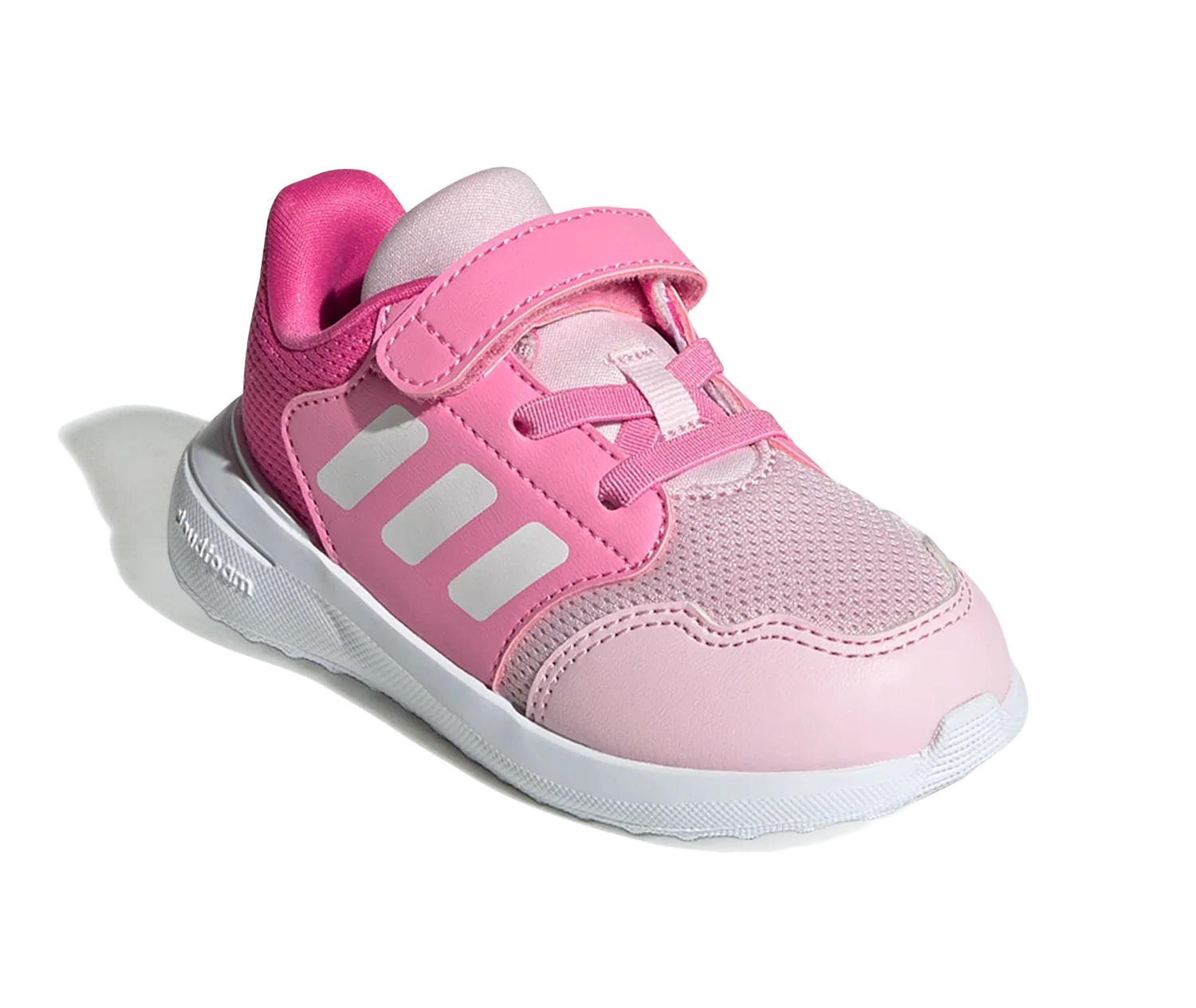 Детские беговые кроссовки на шнуровке и липучке Adidas, розовый — фото 2