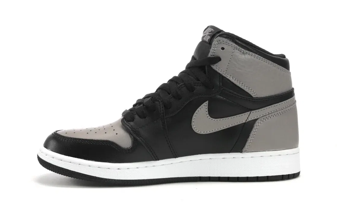 Детские кроссовки для мальчиков с высоким верхом Jordan 1 Retro High Shadow (2018) GS Jordan, Black/Medium Grey-White — фото 3
