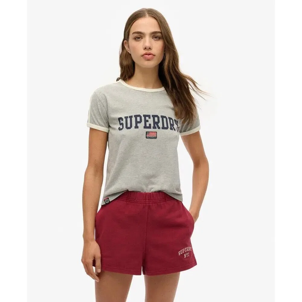 Женская футболка с полосками Athletic Essential Superdry, Grau Betongrau