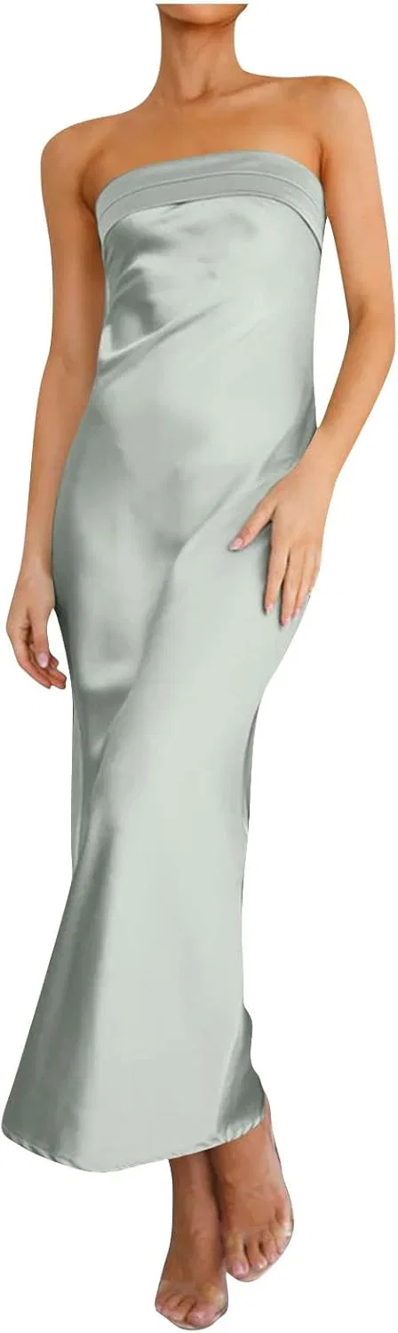 Женское атласное вечернее платье Satin Evening, Mint Green
