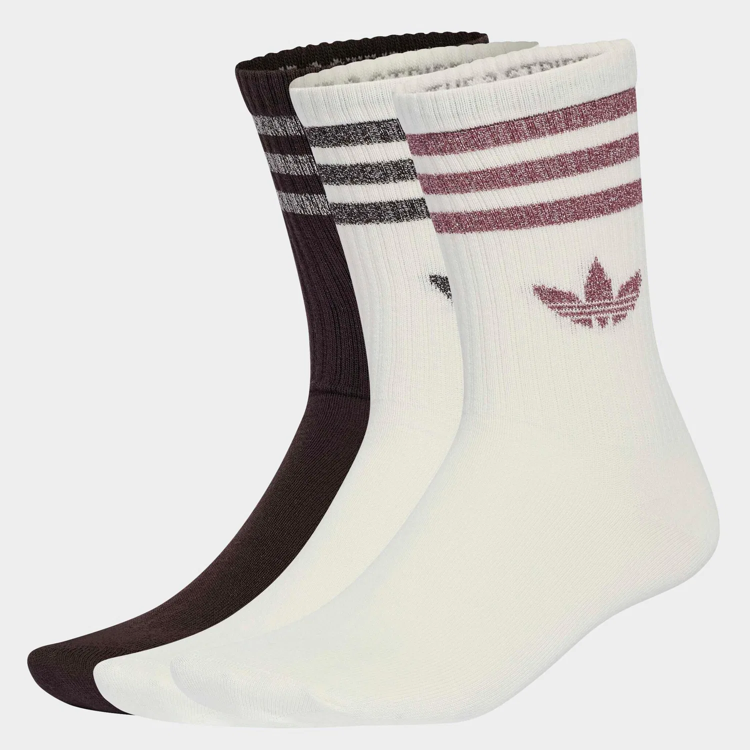 Женские спортивные носки с тремя полосками Adidas Originals, Off White/Aurora Coffee