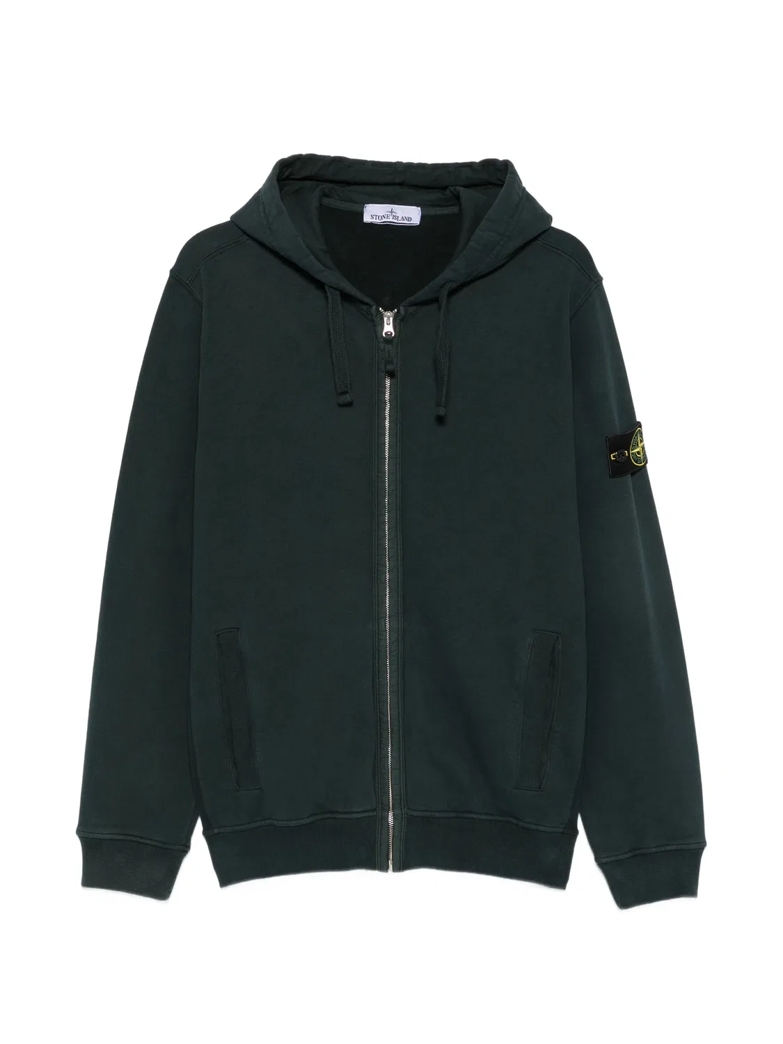 Худи на молнии зеленого цвета Stone Island, зеленый