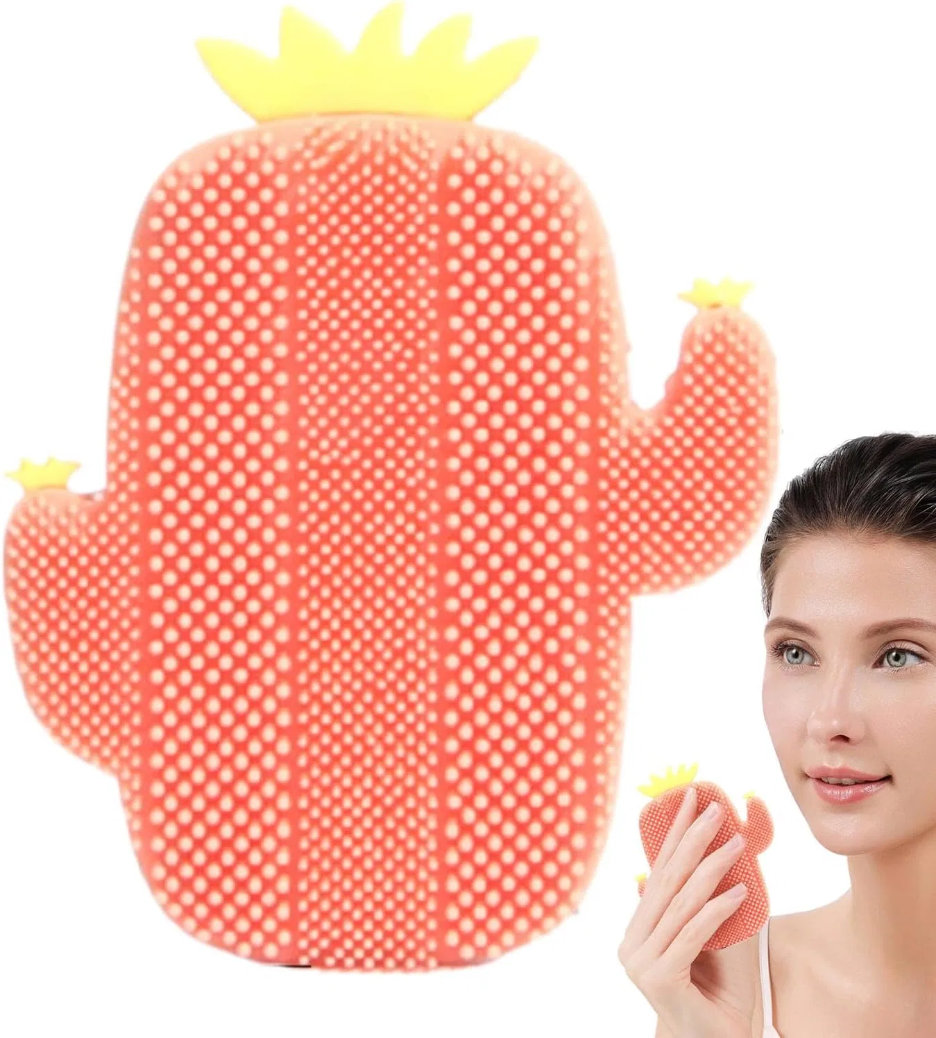 Силиконовая щетка для лица, Кактус, Orange1 Generic
