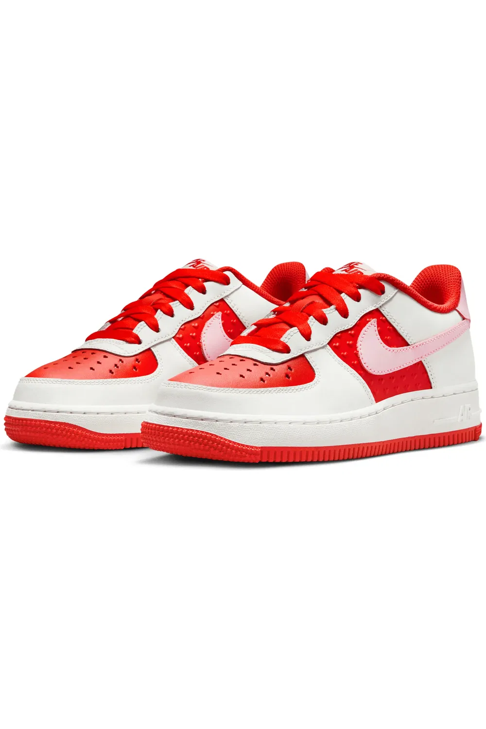 Детские баскетбольные кроссовки с амортизацией Nike Air Force 1, White/Crimson/Red/Pink