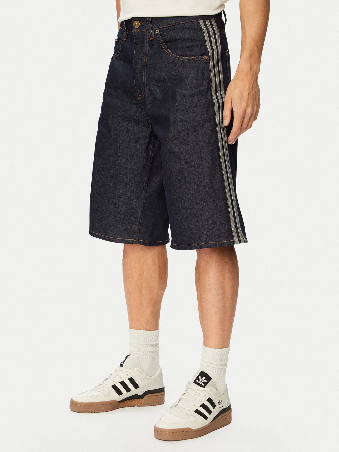 Мужские джинсовые шорты стандартного кроя Firebird Adicolor Jorts Mid-Rise Adidas, темно-синий
