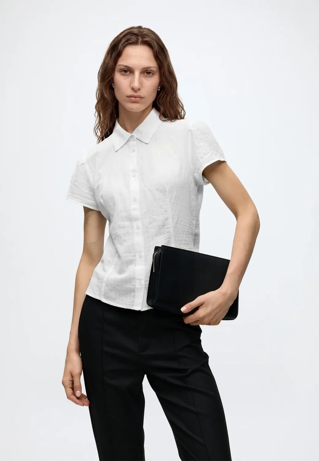 Блузка на пуговицах Gap, New Off White — фото 4